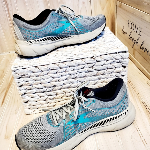 Brooks Adrenaline GTS 21 Women's Shoes Size 9.5 Gray Running Sneakers Grey/Teal - Picture 3 of 7